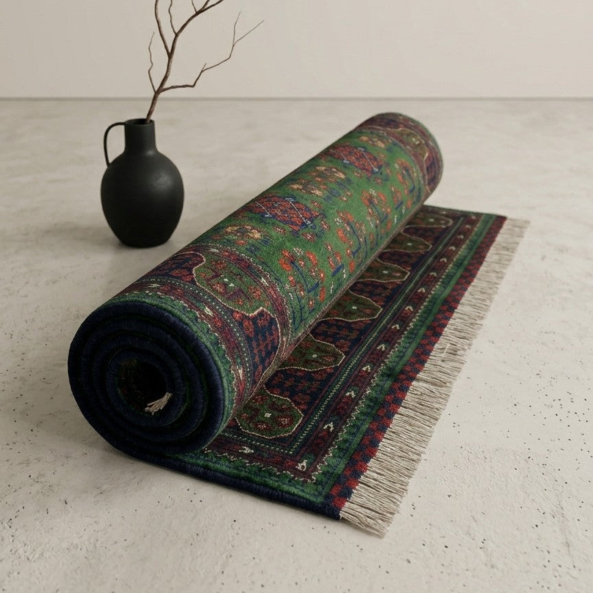The Emerald Heirloom Hand-Knotted Bokhara carpet (150×200)