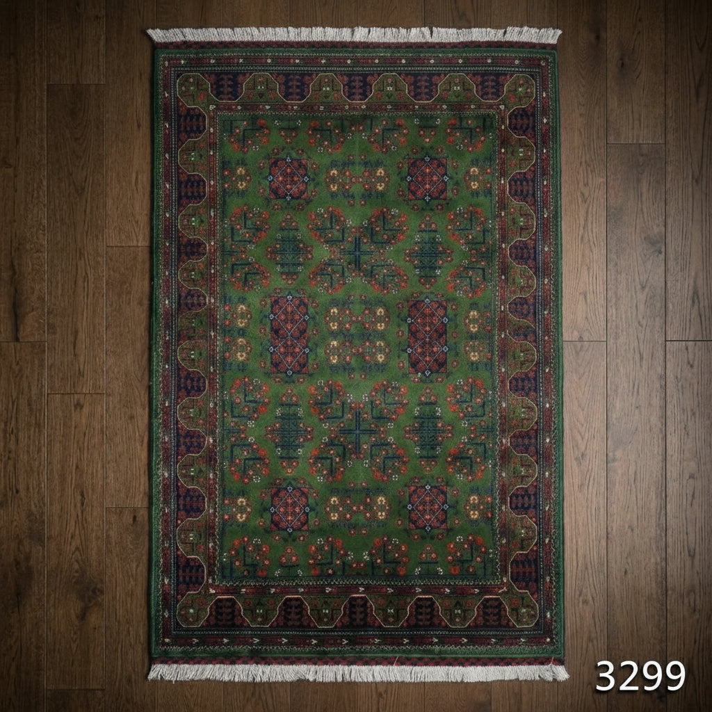 The Emerald Heirloom Hand-Knotted Bokhara carpet (150×200)