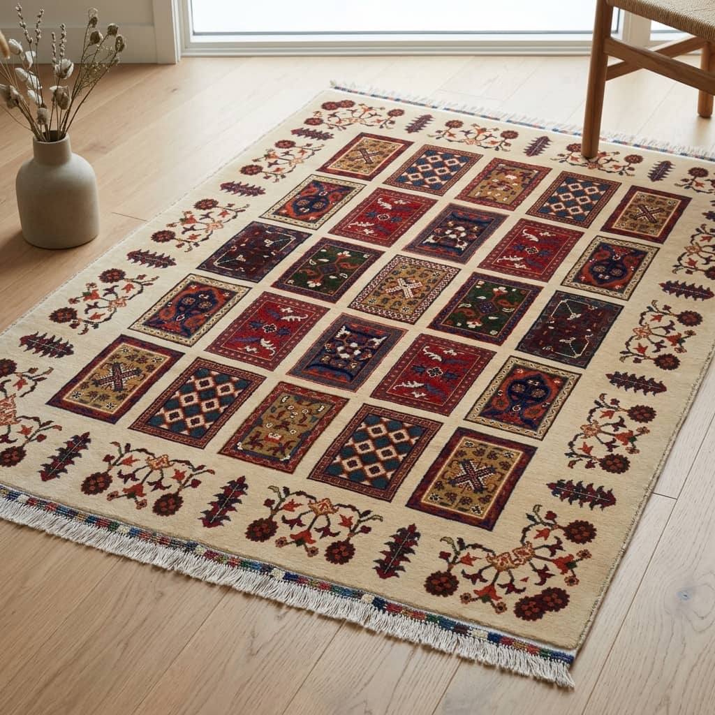 Sandstone Khisti Panel Garden Afghan Rug |150×2|