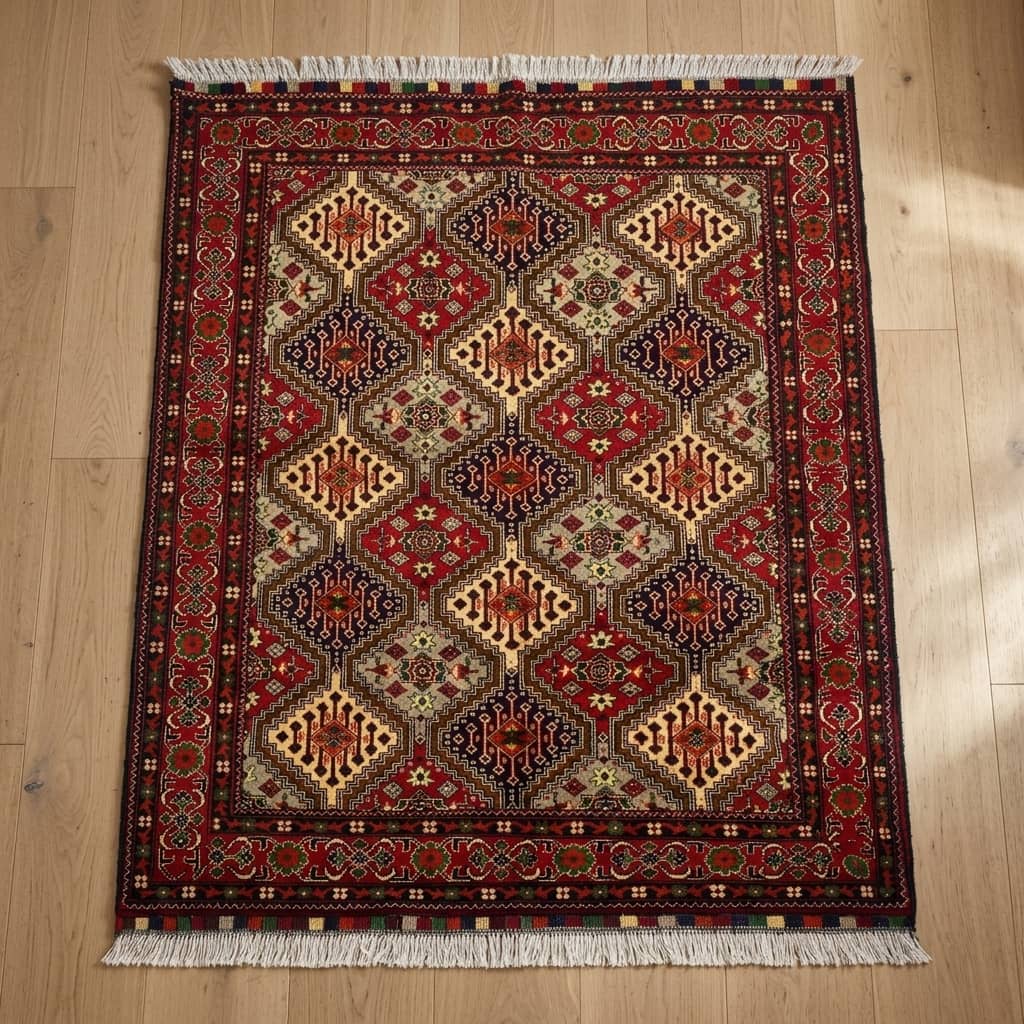 Grand Lattice Mosaic Afghan Rug|150×2|