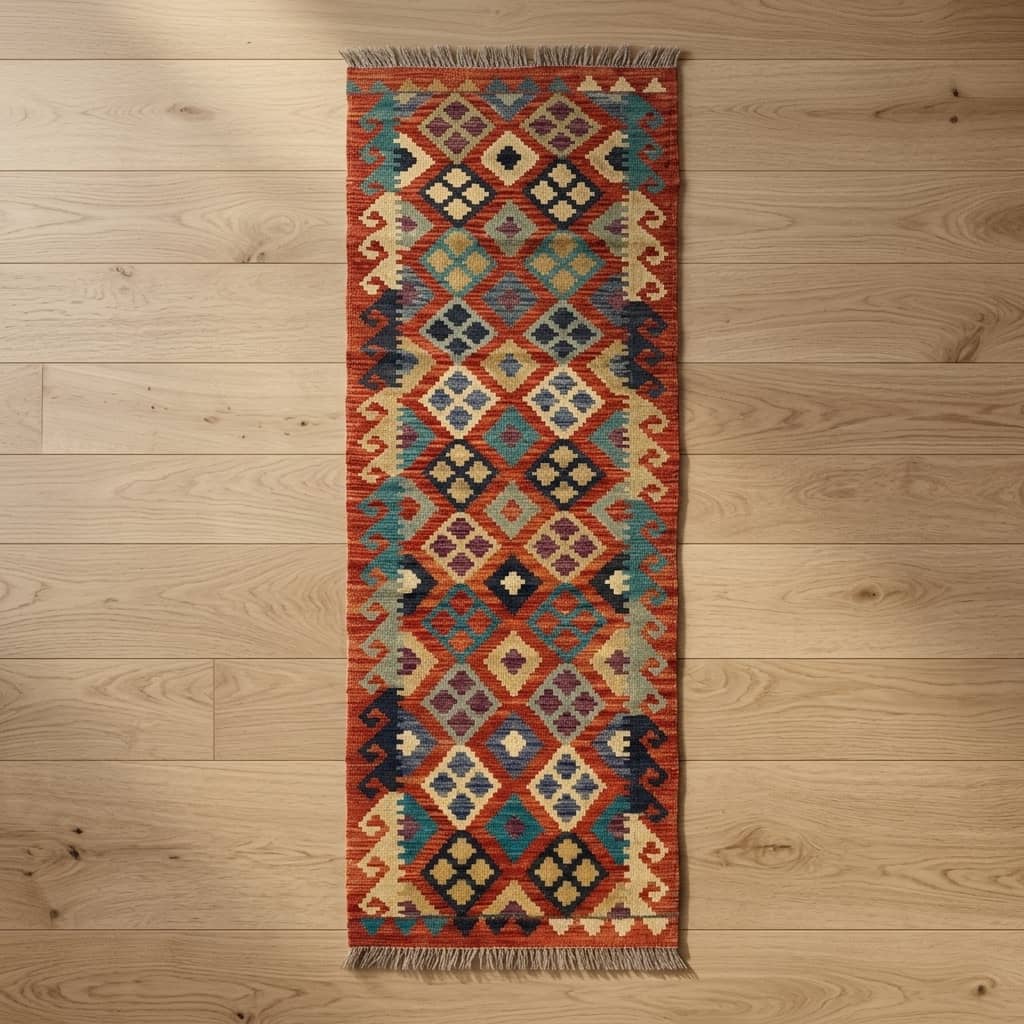 Heritage Mosaic Geometric Kilim Runner |293×80|