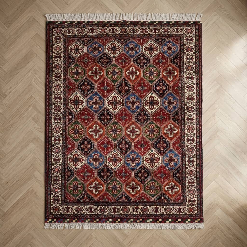 Harmony Lattice Geometric Afghan Rug |150×2|