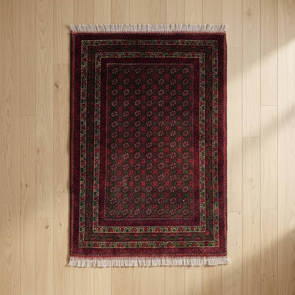Ethereal Midnight Floral Afghan Carpet |100x150 |