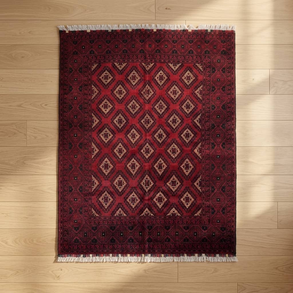 Khorasan Crimson Diamond Afghan Carpet | 150×2 |
