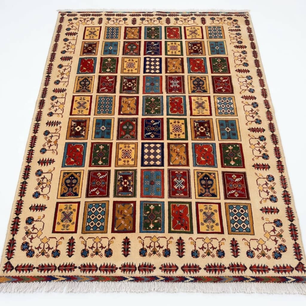 Sandstone Mosaic Panel Garden Afghan Rug |2m×3m|