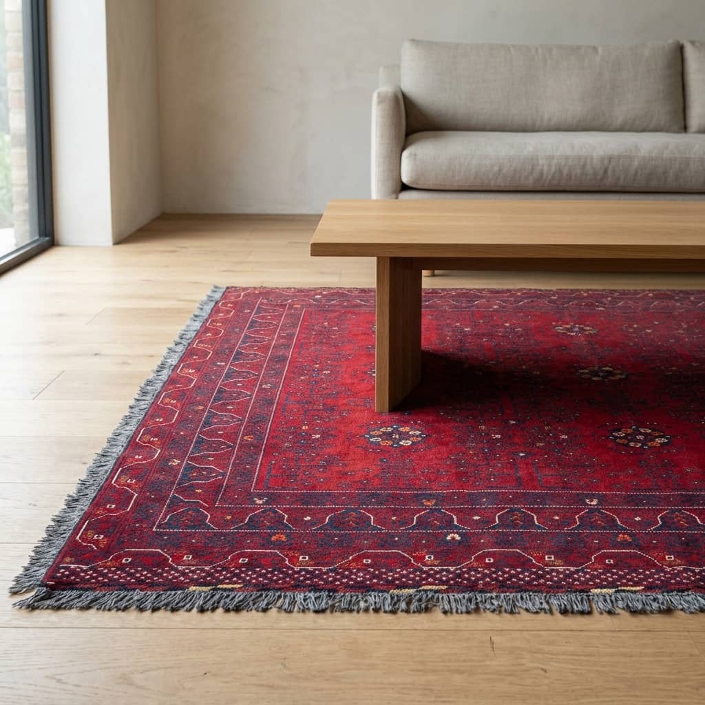 Heritage Crimson Floral-Medallion Afghan Rug |2m×3m|