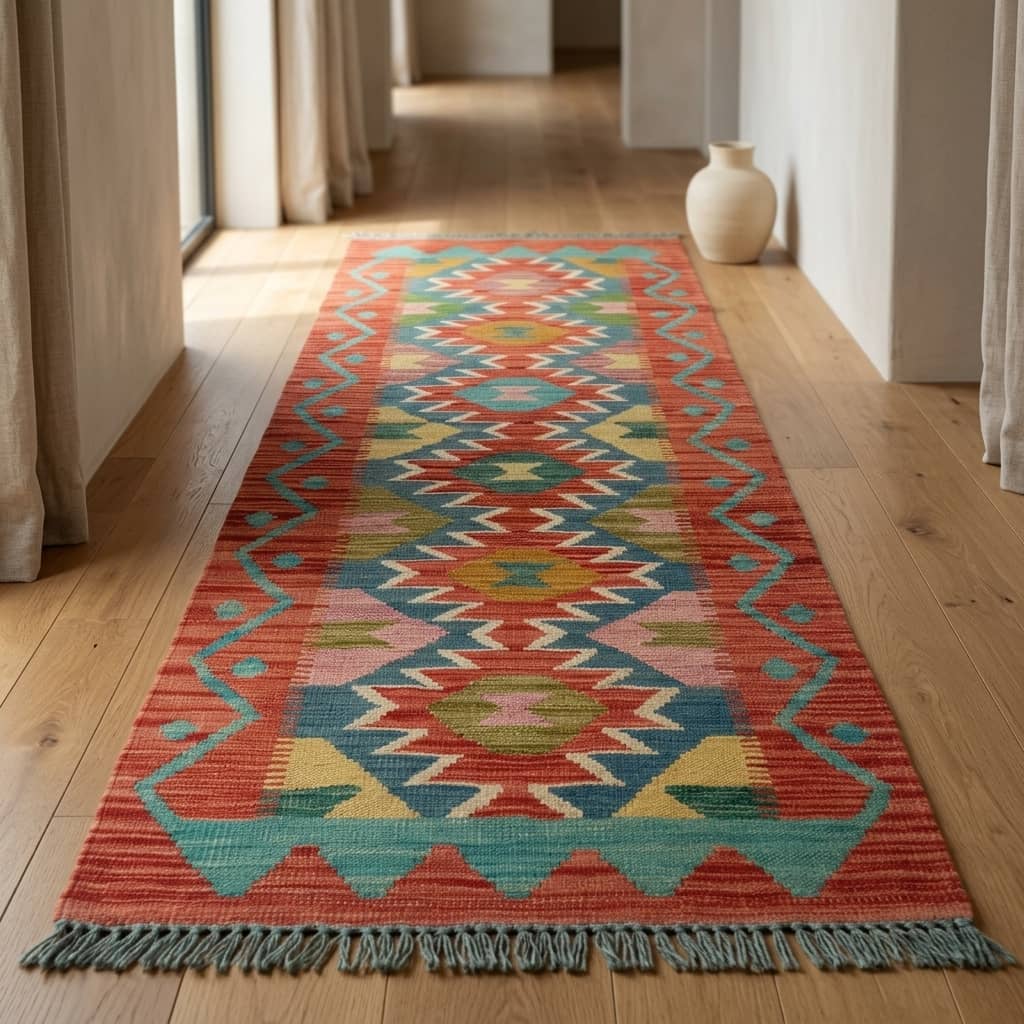 Prism Zigzag Geometric Kilim Runner|195×63|
