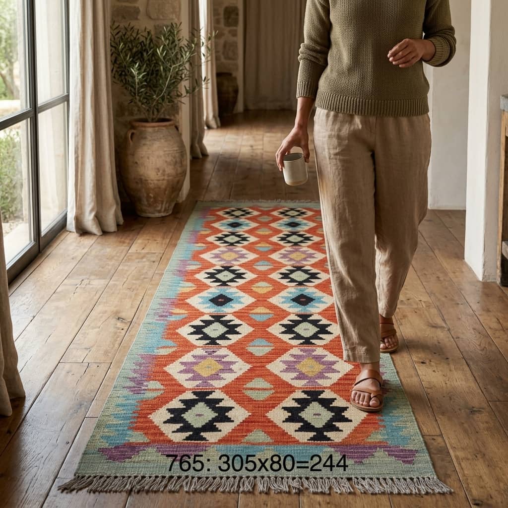 Prism Lattice Geometric Kilim Runner |305×80|