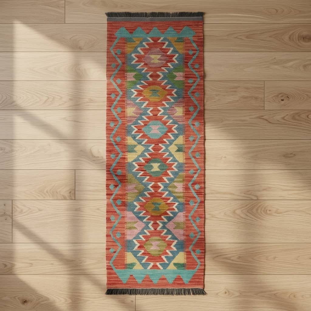 Prism Zigzag Geometric Kilim Runner|195×63|