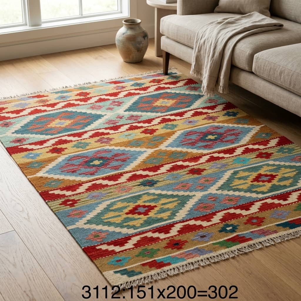 Horizon Band Geometric Kilim Rug |151×200|