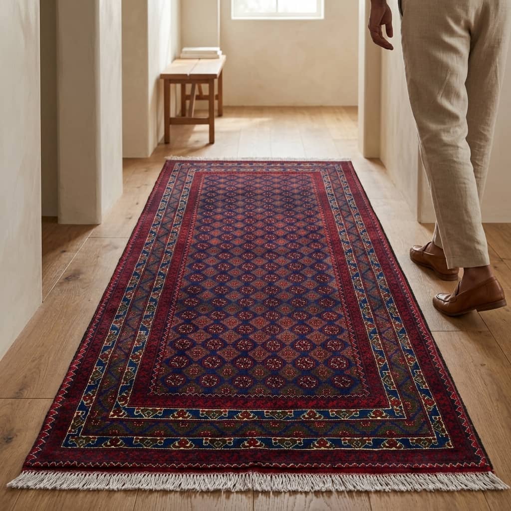Imperial Damask Lattice Afghan Runner |2m×3m|