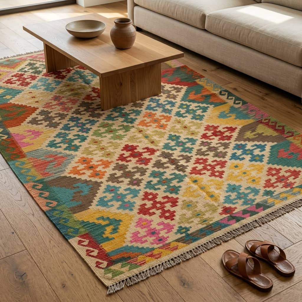 Kaleidoscope Mosaic Geometric Kilim Rug |294×199|
