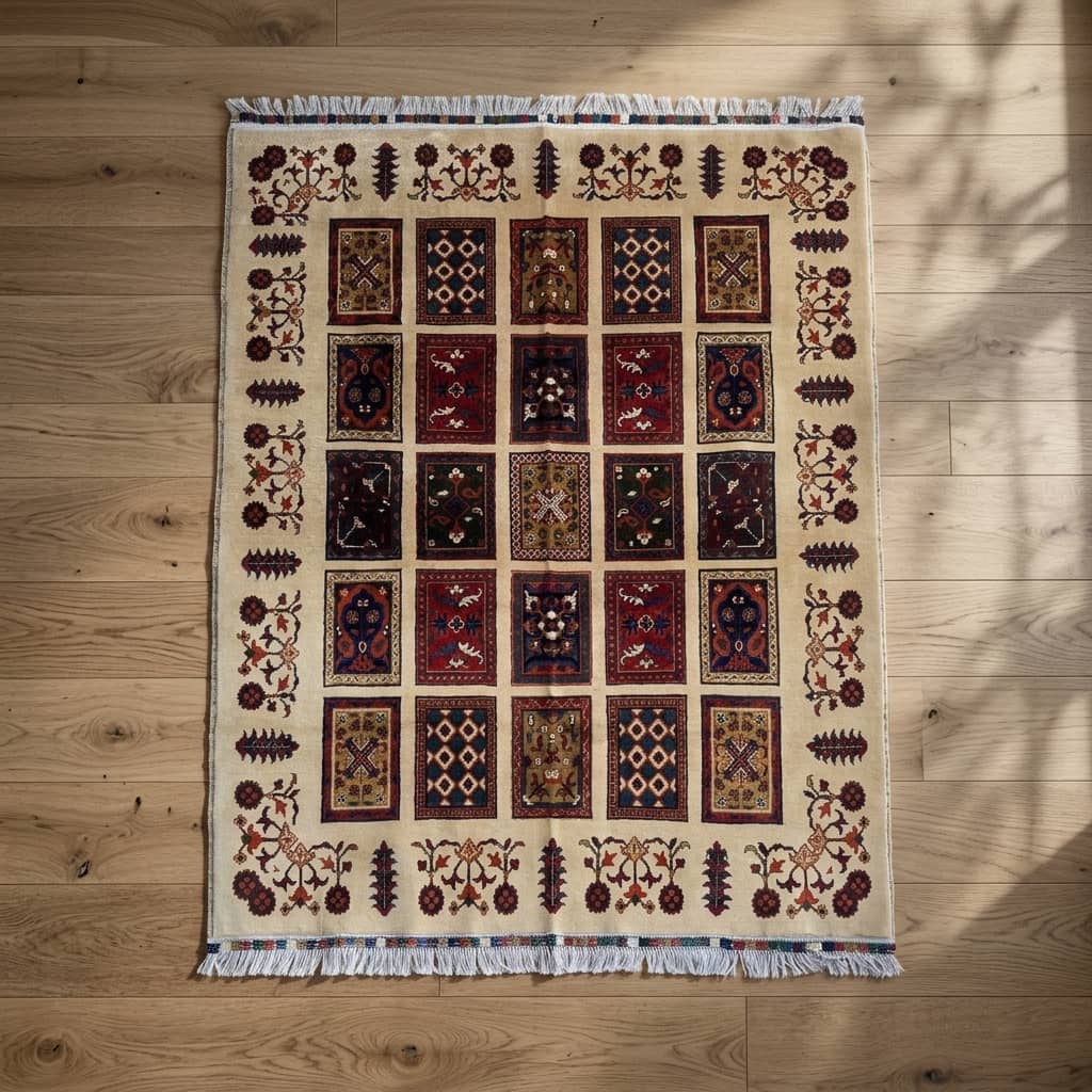 Sandstone Khisti Panel Garden Afghan Rug |150×2|