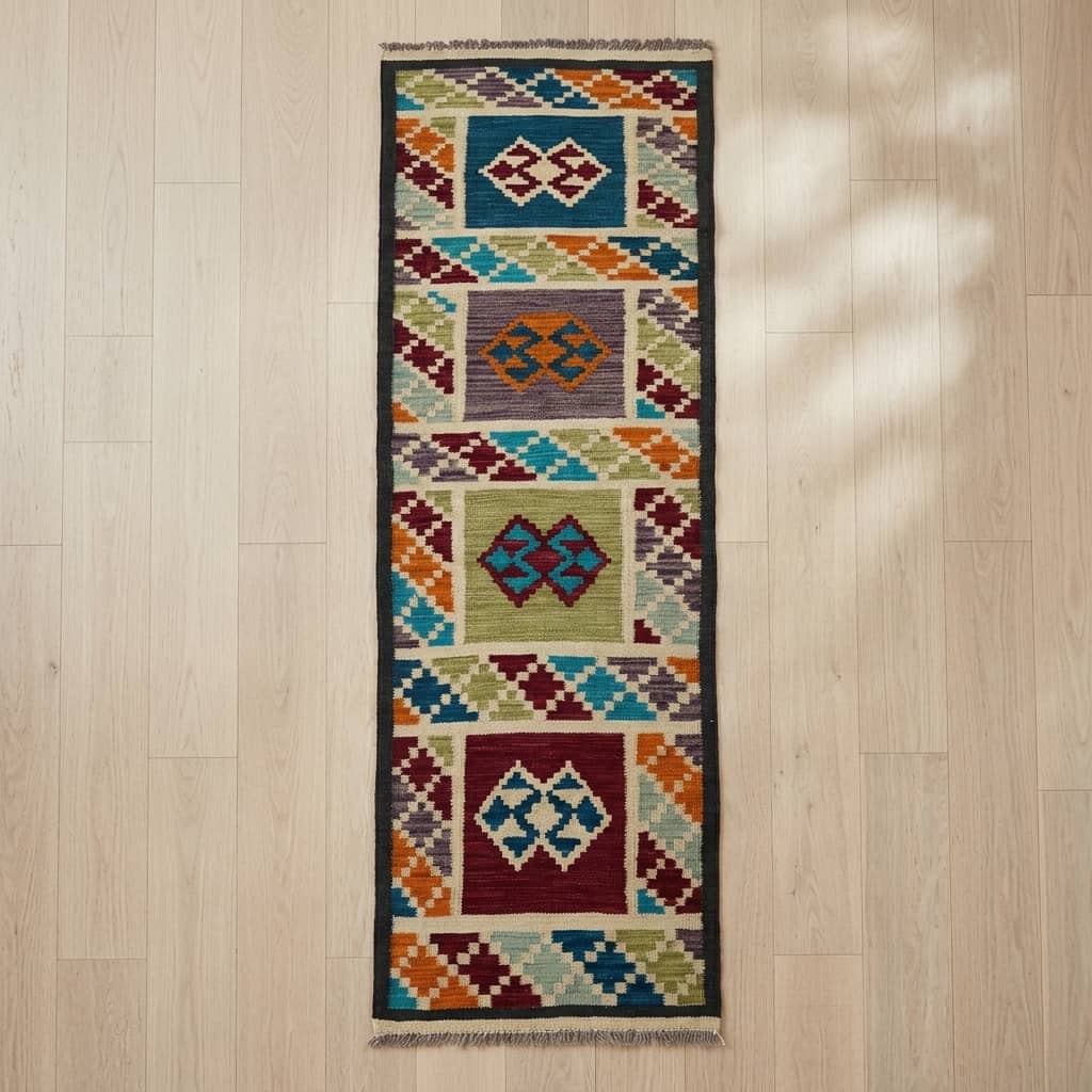 Mod Mosaic Geometric Kilim Runner |193×61|