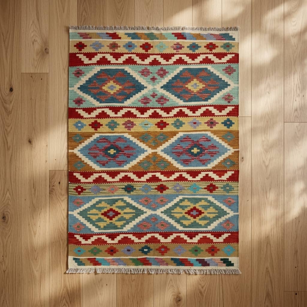 Horizon Band Geometric Kilim Rug |151×200|
