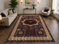 Traditional Persian Style Area Rug – Red & Ivory Medallion Design (2m x 3m)
