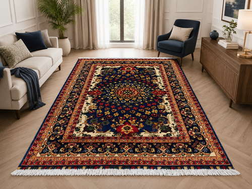Traditional Persian Area Rug 2x3m – Vintage Floral Oriental Carpet with Tassels