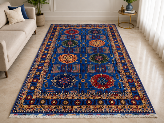 Blue Persian Style Area Rug – 2m x 3m Traditional Oriental Carpet