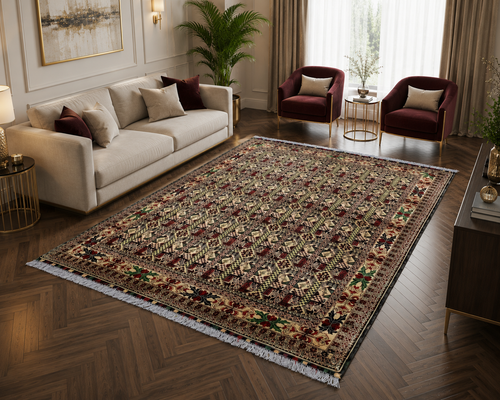 Traditional Oriental Area Rug 2m x 3m – Vintage Geometric Pattern