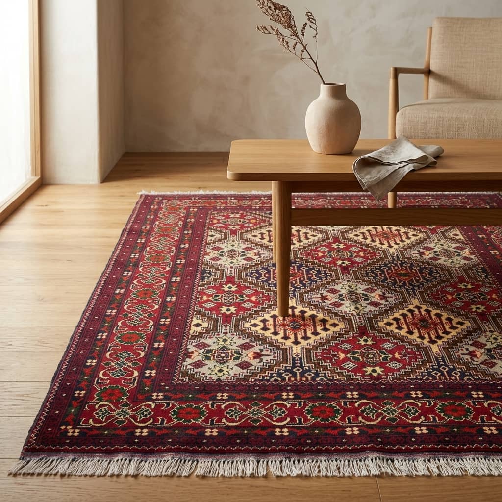 Heritage Diamond Lattice Afghan Accent Rug |150×2|