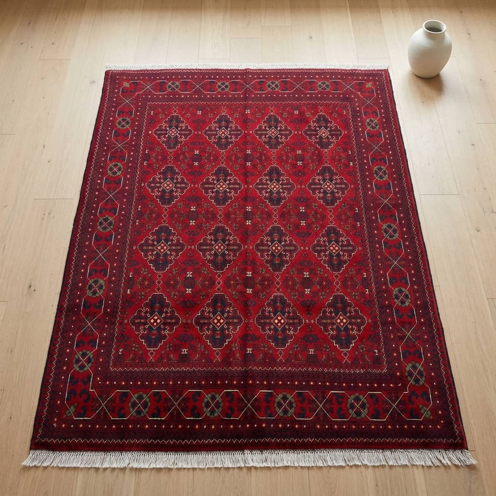 Heritage Crimson Lattice Afghan Rug|150×2|