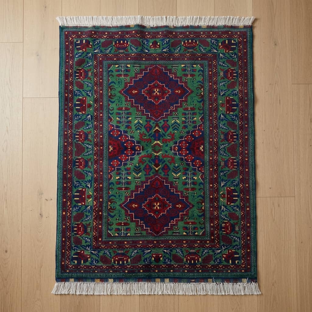 Verdant Medallion Afghan Accent Rug |100×150|
