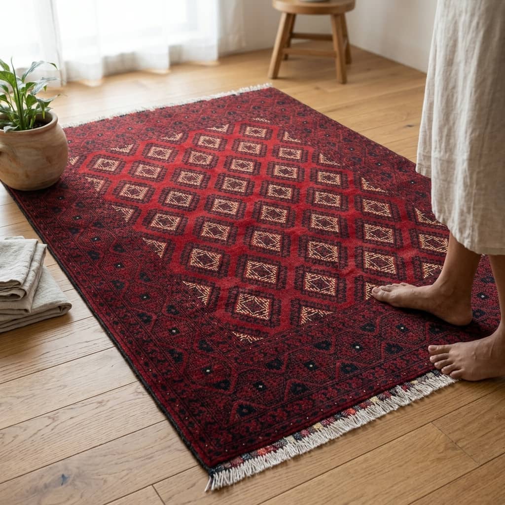 Khorasan Crimson Diamond Afghan Carpet | 150×2 |