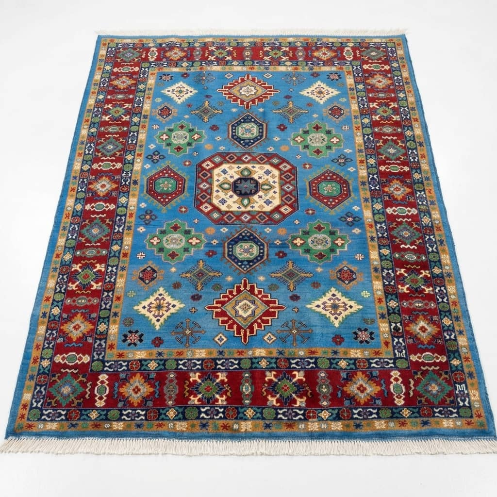 Azure Celestial Geometric Afghan Carpet |150×2|