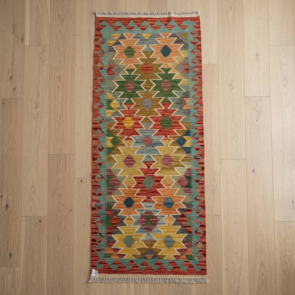 Solar Mosaic Geometric Kilim Runner |199×80|