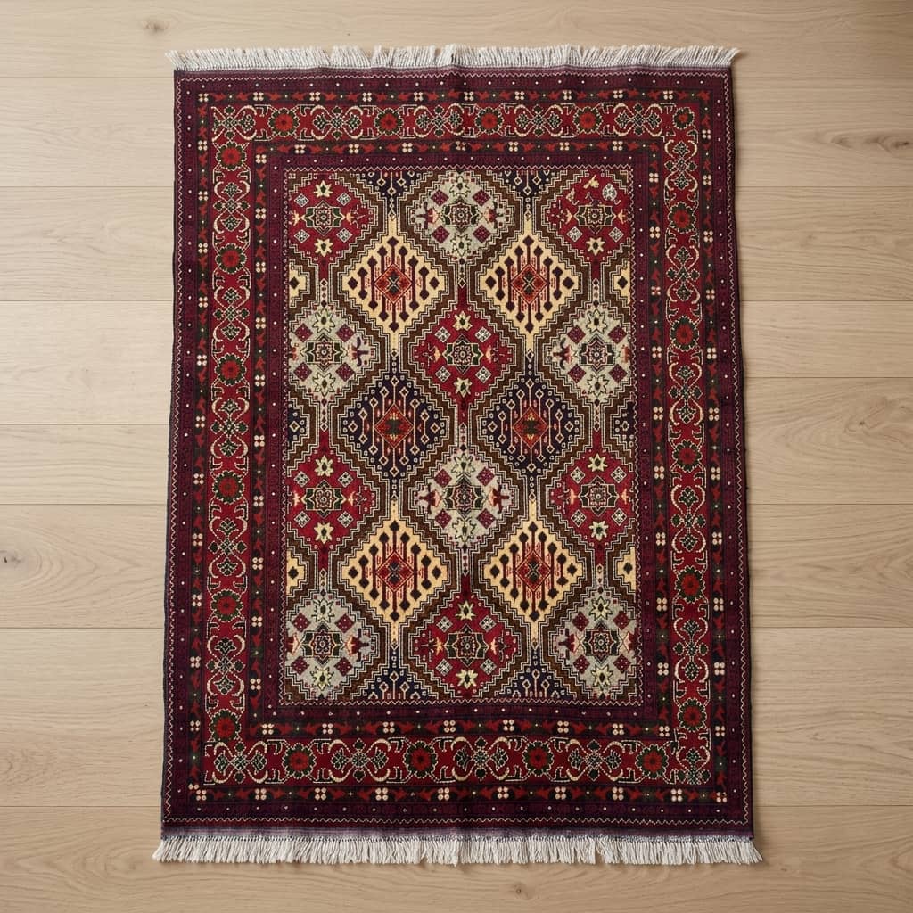 Heritage Diamond Lattice Afghan Accent Rug |150×2|
