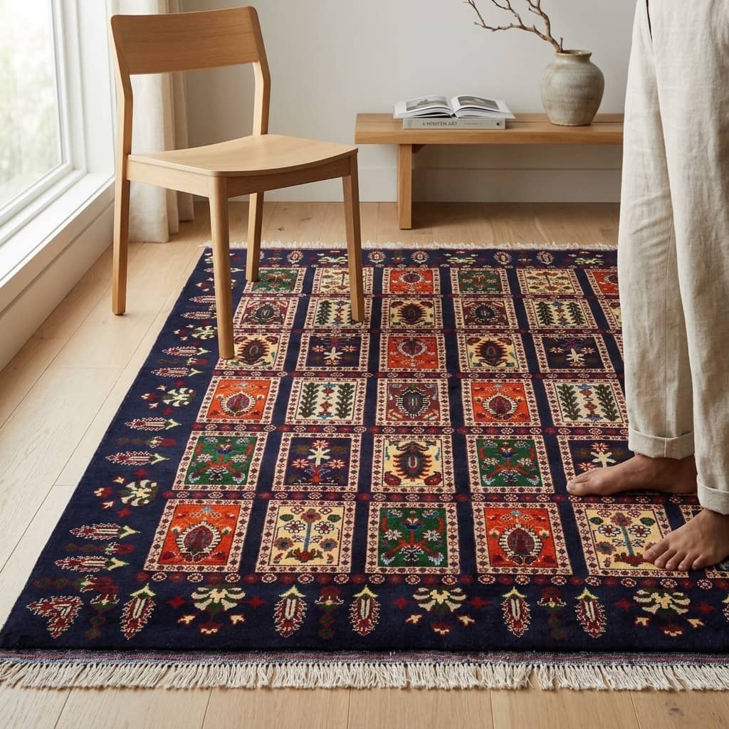 Khisht Midnight Panel | Afghan carpet | 150×2|