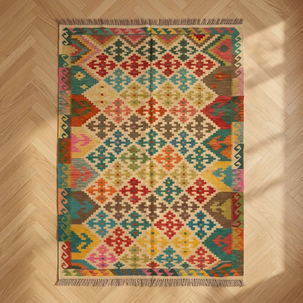 Kaleidoscope Mosaic Geometric Kilim Rug |294×199|