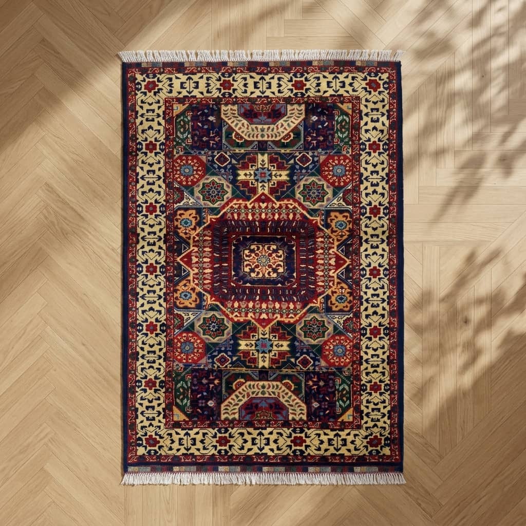 Imperial Medallion Afghan Accent Rug |100×150|